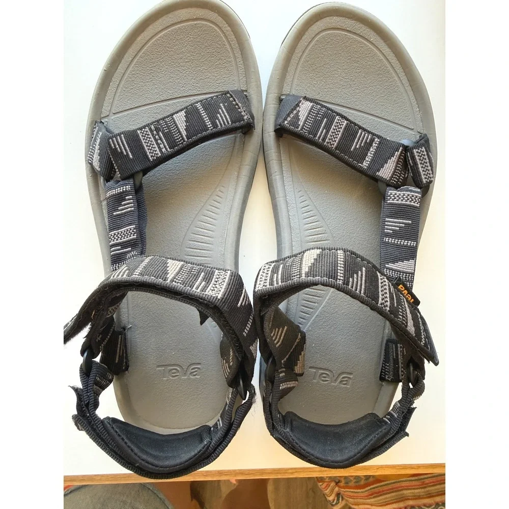 Teva Mens Hurricane XLT2 Sport Sandals Black Grey Geometric Pattern Strap